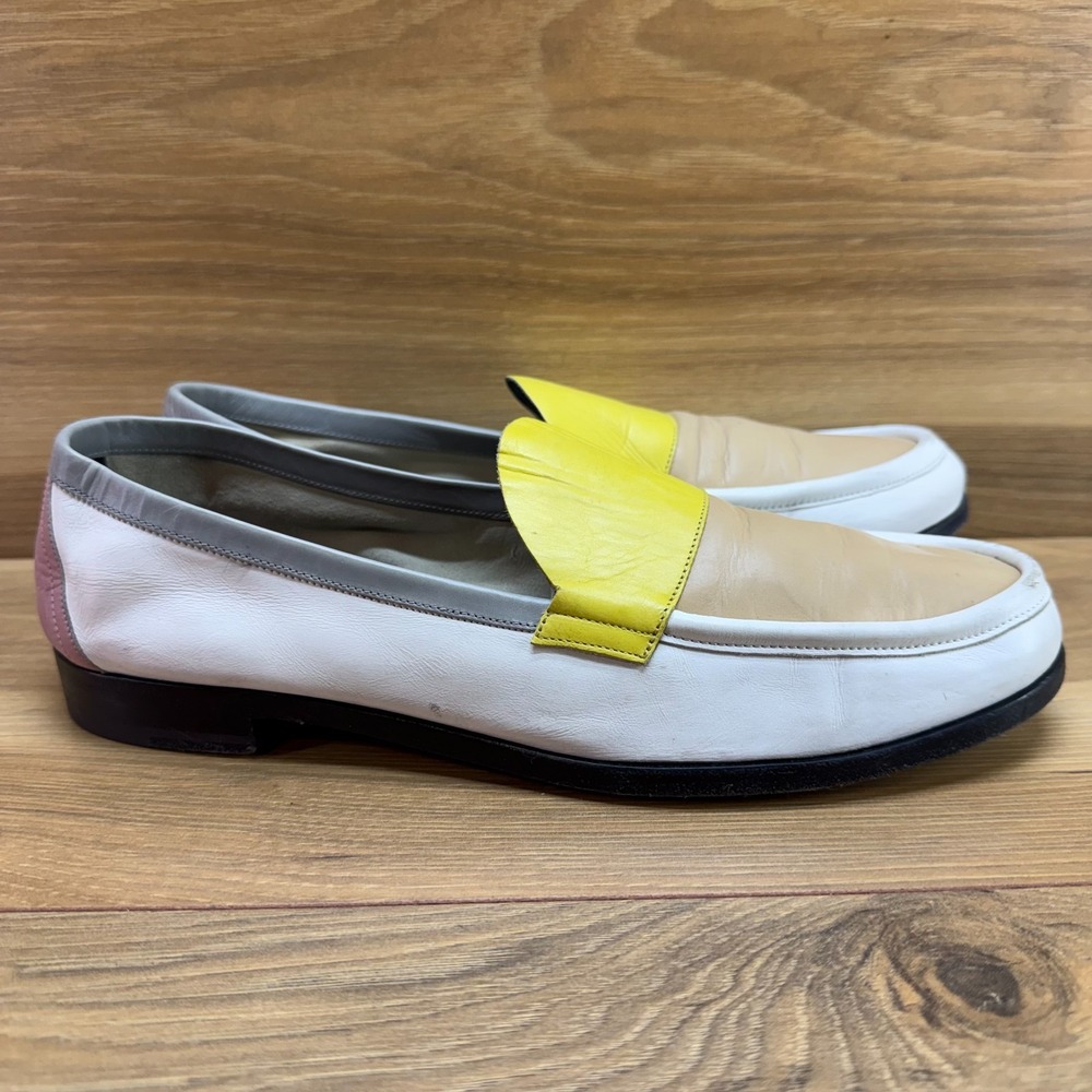 Pierre Hardy loafers Colorblock Womens 10.5 EU 41 White Yellow Gray Beige